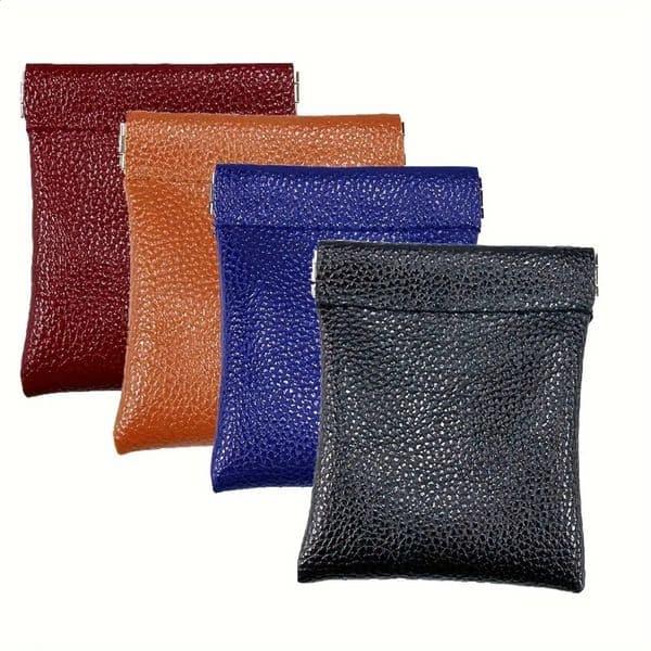 PU Leather Mini Squeeze Coin Purse Small Keychain Wallet Earbud Case Cable Organizer Pouch Small Cash Holder Change Pouch for Me 260202