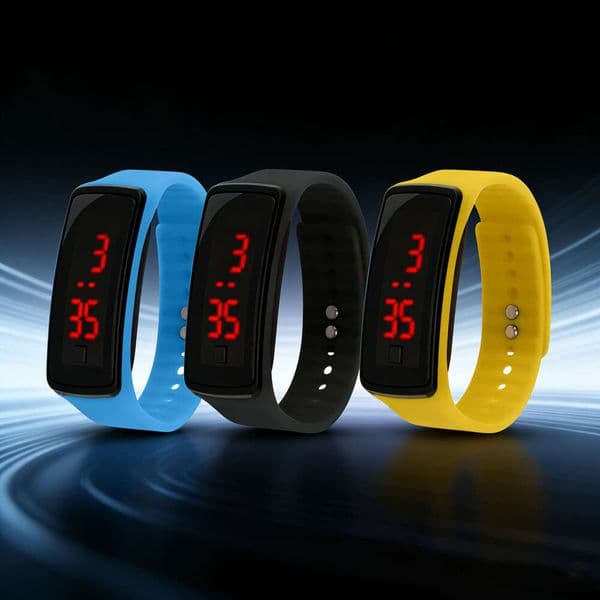LED Bracelet Second Generation Silicone Electronic Wristwatch Children's Boys and Girls Student Sports Exam Silent Watch