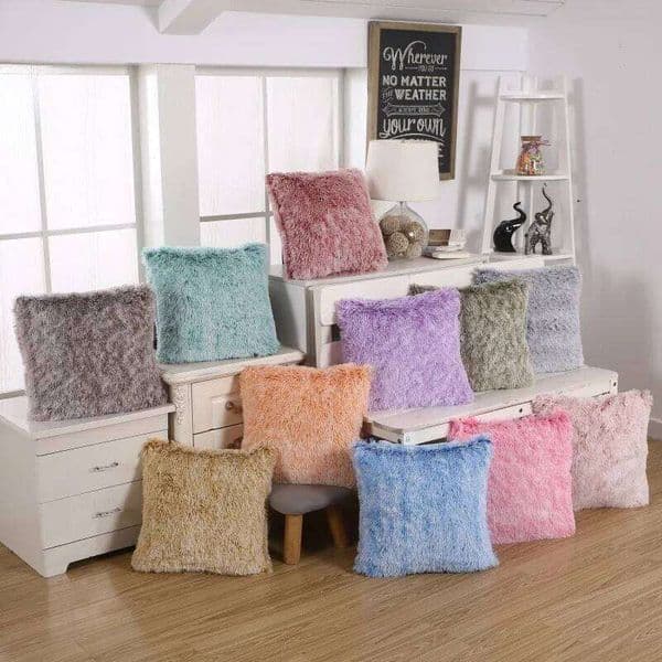 HOME Luxury Soft Faux Fur Fleece Cover Pillowcase Decorative Throw Pillows 45x45cm Cushion Covers Cases JAF011 26W0203