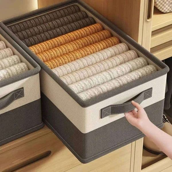 1PC Non-Woven Clothing Box Large Capacity Moisture-proof Underwear Bra Storage Basket Layered Divided Foldable 26L0203