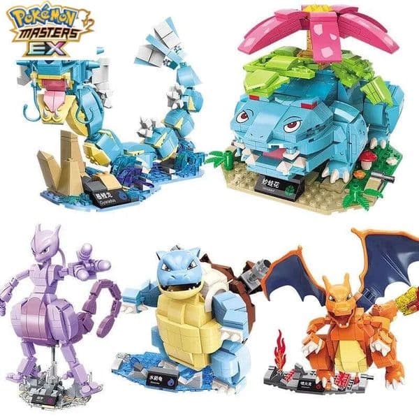 Keeppley Greninja Pokemon Building Blocks Charizard Mewtwo Blastoise Assembly 3D Model Gyarados Mini Brick Figure Toys for Kids L260203