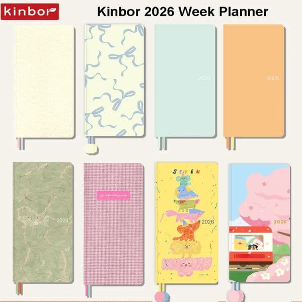 Kinbor 2026 One Page A Week Daily Time Weekly Planner Book Organizer Schedule Books Self Disciplined Punch Efficiency Manual 260128