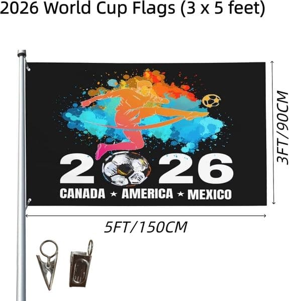 3x5ft Flag Banner 2026 American Canada Mexico Host Country Football Tapestry 90cm*150cm Polyester Banner home & garden Festive gifts With Brass Grommets 0073