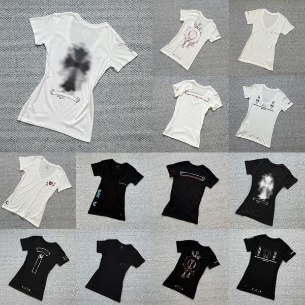 designer clothes women top High-quality summer street-style hip-hop vintage women's T-shirt Cotton letter-print V-neck top Shapely and sexy short-sleeved