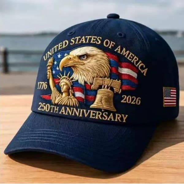 2026 New Wholesale 250Th Anniversary Adjustable Washed Cotton Baseball Cap Vintage Tribute Printed Patriotic Trucker Hat For Men Women Comme