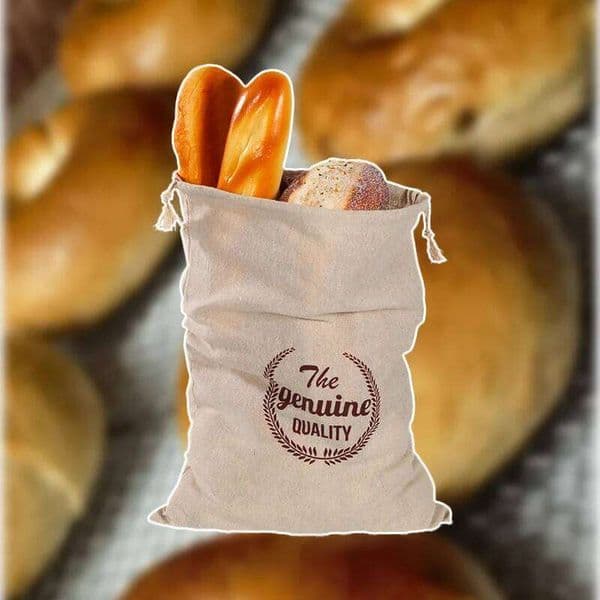 Linen Set Unbleached & Reusable Food Natural Large Storage for Artisan Eco Bread Bag 26Y0203