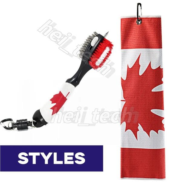 Canada Flag Towel+Golf Club Groove Cleaner Kit New Style Golf Cleaning Brush sport_marster