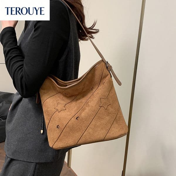 TEROUYE autumn new retro fashion star shaped light luxury handbag crossbody bag women s niche style handbag atmosphere shoulder bag