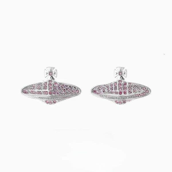 viviaane Design earring Necklace Trend Designer High Version Same Saturn Full Diamond West Wood Jewelry Celebrity Minimalist Earrings Female