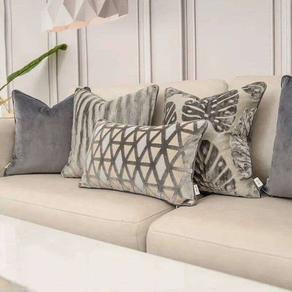 Luxury Grey Sofa Cushion for Living Room Hotel Modern Throw Pillowcase Decoration Pillow Cover 30*50CM 45*45CM 50*50CM 26W0203