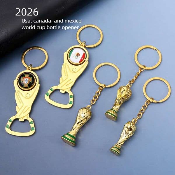 STOCK 2026 USA Canada Mexico Cup Bottle Opener Trophy Keychain Fan Bar World Small Gift New Pendant Free Shipping