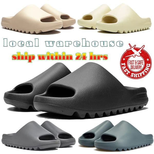 Local Warehouse designer Slippers for women slide men slides onyx Bone black restock Resin Soot Core sandals solid classic slipper sandal size 36-47 free shipping