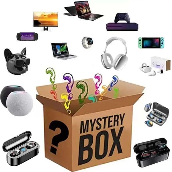 Lucky Mystery Box Random sending Wireless Headphone Bluetooth Earbuds earphone watch charger Item 100% Surprise Christmas Gift New Year Surprise Gifts boxes