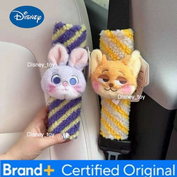 Disney New Zootopia Car Seat Belt Pads Cute Judy & Nick Cartoon Shoulder Covers Soft Comfortable Auto Interior Accessories H260204