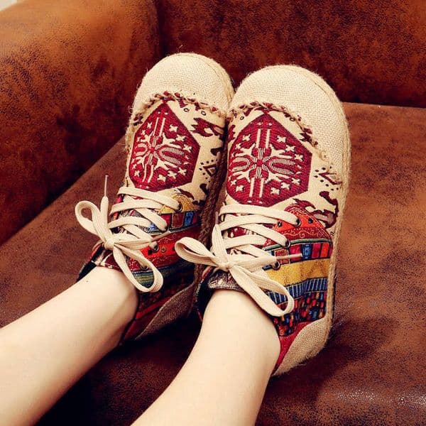 designer shoes Spring Summer New Old Beijing Embroidered Ethnic Style Short Women Cotton Linen Hanfu Shoes Martin Boots High Top Retro