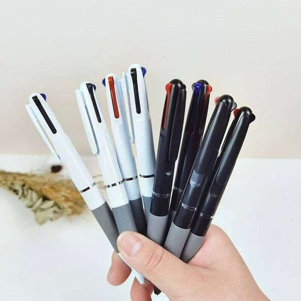 3 In 1 Retractable Ballpoint 0.7 mm Color Ball Pens Black Blue Red Writing Pen School Office Stationery 26Y0204