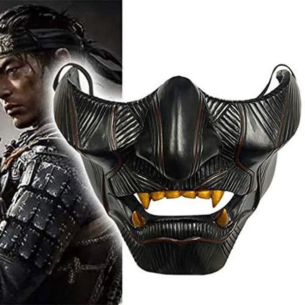 Ghost of Tsushima Mask Jin Sakai Cosplay Half Face Samurai Warrior Face Prop Halloween Hannya Mask Decoration Party Prop Resin 260121
