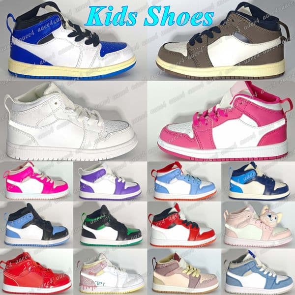 kids shoes 1s Toddler sneakers low pink Green Black BABY infant boys girls youth Basketball shoe Designer trainer