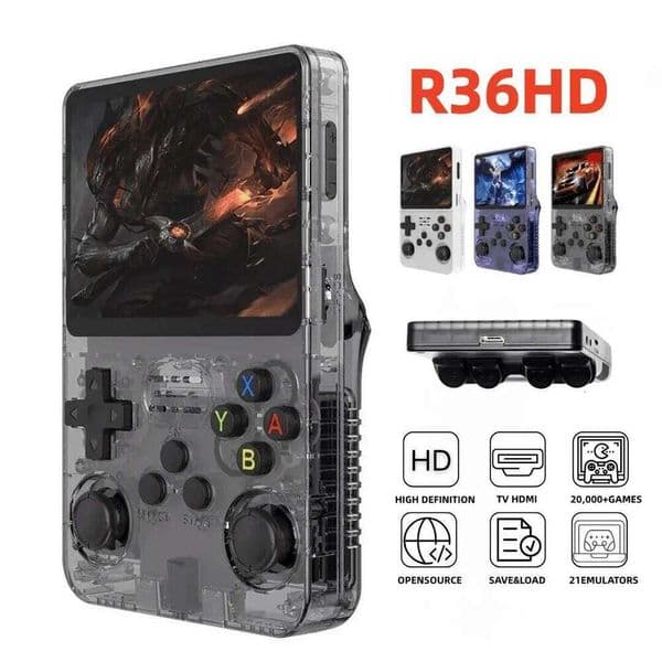 R36HD Retro Handheld Video Game Console 3.5 Inch IPS Screen 64GB Portable Pocket Player with Linux System Games R36S R36 HD PRO J260204