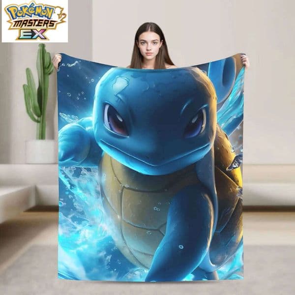 Squirtle Charizard Anime Warm Travel Plush Throw Blanket Graphic Couch Flannel Bedspread Sofa Bed Cover L260204