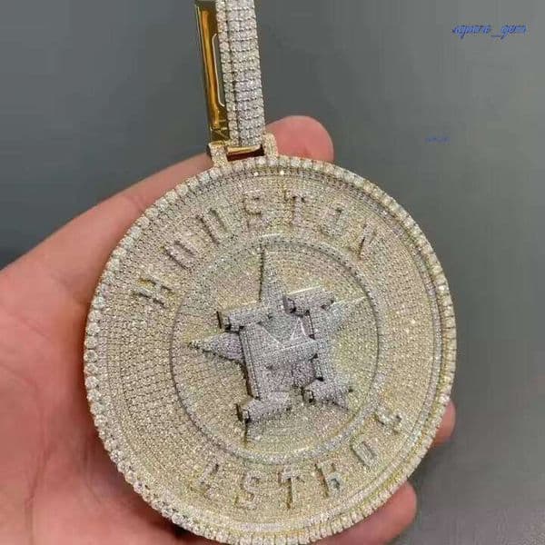 925 Silver Custom Pendant Iced Fine Memory Design Diamond Moissanite Personalized Artist For Unisex