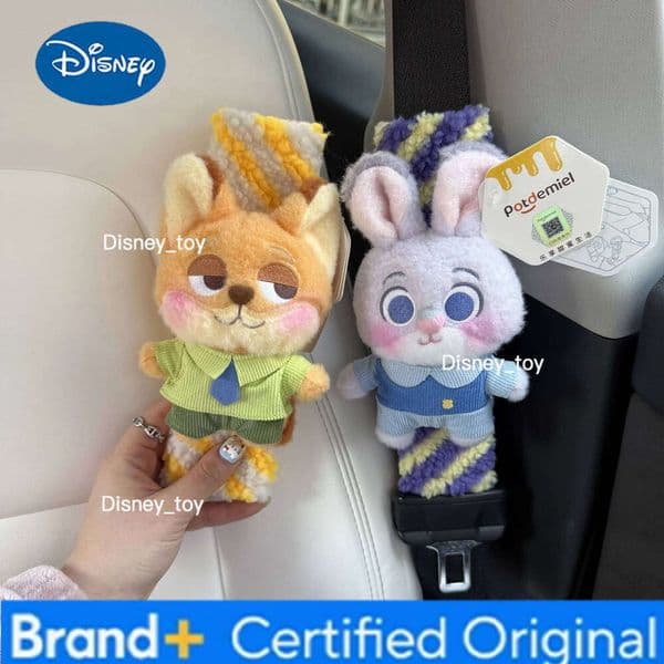 Disney Zootopia Nick Judy Safety Cute Plush Toy Car Interior Soft Comfortable Doll Belt Shoulder H260204