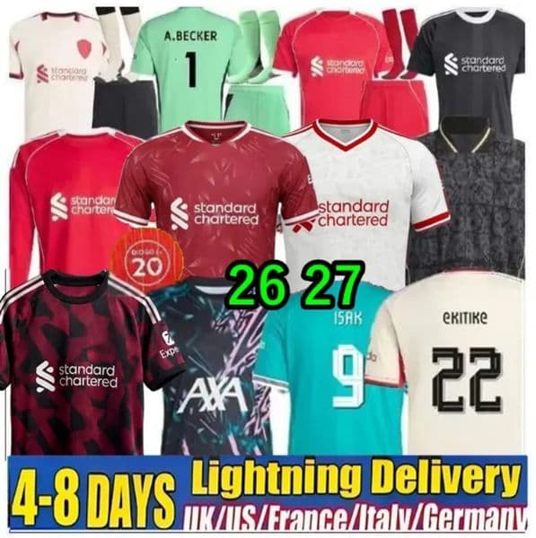 25 26 27 liverpool Mohamed Salah ISAK wirtz Ekitike SZOBOSZLAI football jersey MAC ALLISTER VIRGIL camiseta GAKPO Milos Kerkez Frimpong long sleeves Jerseys kid