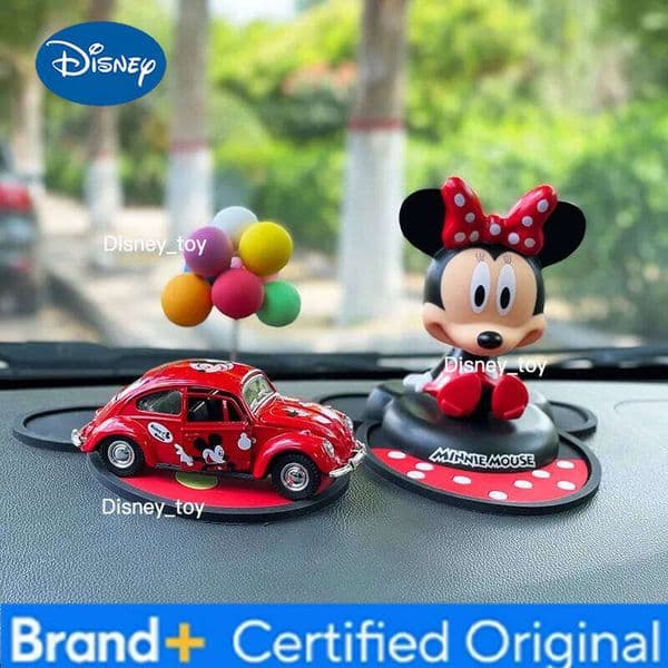 Disney Car Interior Center Console Ornaments Mickey Minnie Cartoon Bobble-head Figure Individuality Miniature Ornament Accessories H260204