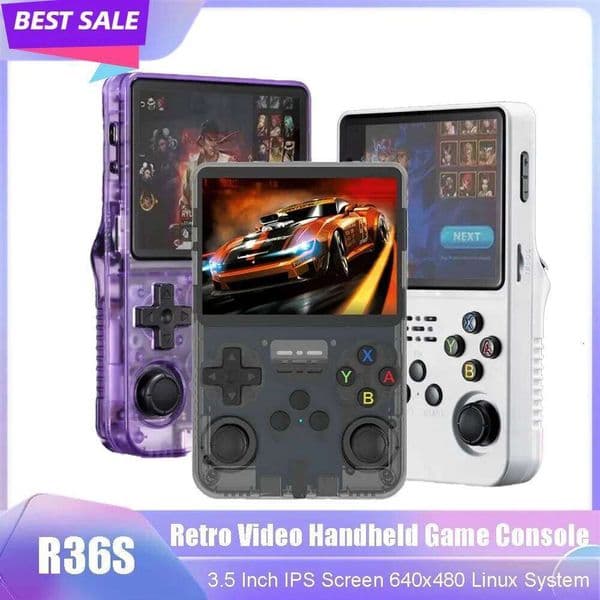 R36S Retro Handheld Game Console 3.5 Inch IPS Screen Linux System Portable Mini Video Player Classic Gaming Emulator 128G J260204