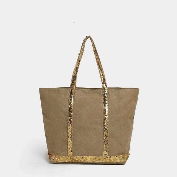 2025 women's new retro crossbody casual handbag canvas shoulder sequin large capacity tote bag Y260204
