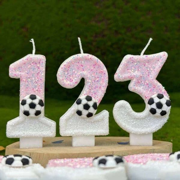 Sports Football Digital Party Decoration Handmade Birthday Candle S260204