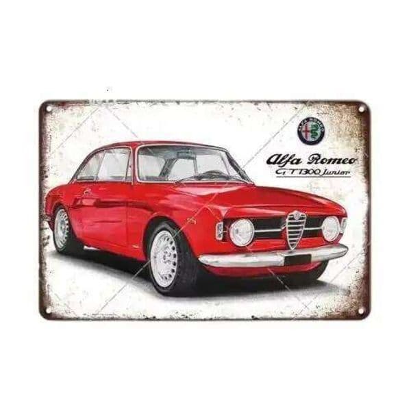 Romeo GT 1300 Junior Tin Sign Vintage Car Wall Art Classic Auto Decor 26Y0204