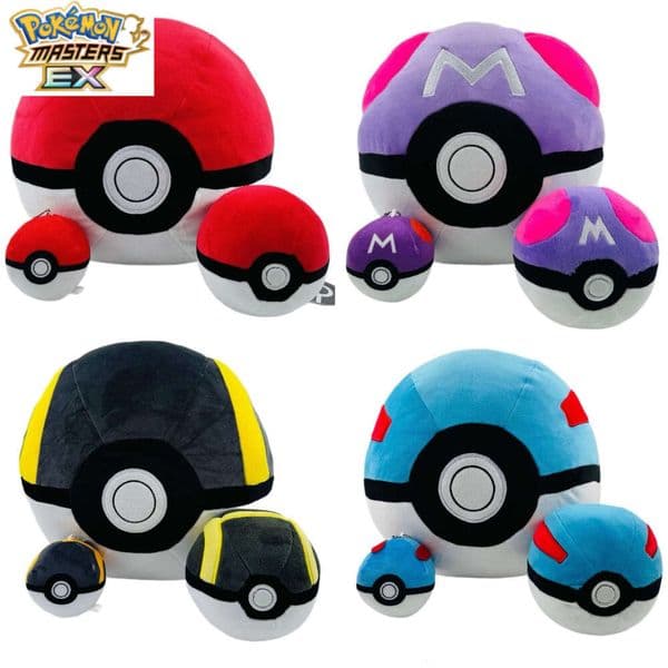 32cm Large Pok Pillow Master Premium Cushion Red Blue Purple Black Ball Plush Toy L260204