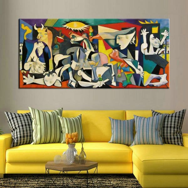 Guernica by Pablo Picasso Colorful Abstract Cubism Canvas Art Home Decor Wall Art Hand Painted Oil Painting Reproduction For Livng Room - No Framed -109
