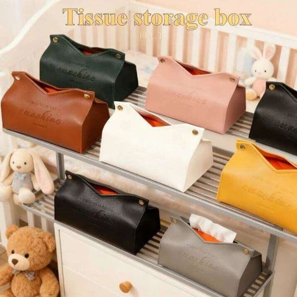 New style Nordic Style Leather Tissue Box Large Storage Car, Home Living Room Bedroom Kitchen Desktop Decoration Boxes for . 26H0204