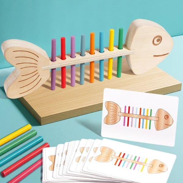 Montessori Color Matching Sensory Toys Wooden Balance Stick Fine Training Game Puzzle Toy For Boys Girls Birthday Gift 260203