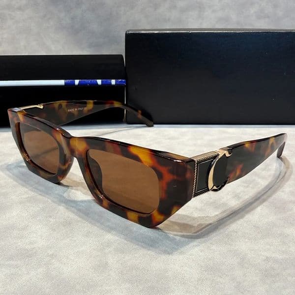 Sunglasses designer sunglasses luxury sunglasses for women high quality letter carriage UV400 metallic outdoor sunscreen sunglasses gift 7 colours box good
