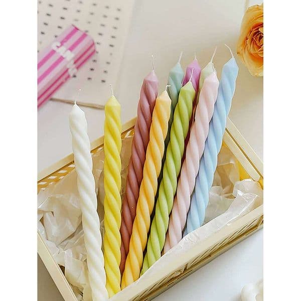 25cm Double Spiral Long Stick Scented Candles, Smokeless Handmade, Valentine's Day Wedding Proposal Anniversary Party Decor S260203