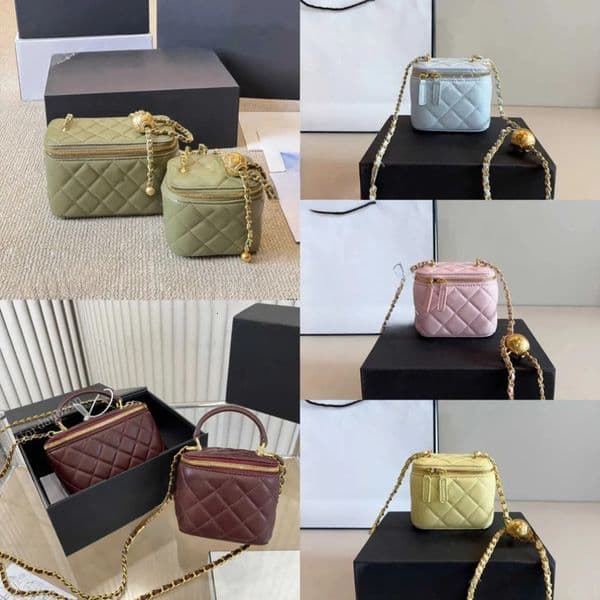Shoulder Bags cases Makeup bag Women Crossbody Handbags Designer Luxury red Mini Portable Box Cosmetic Lipstick Bag Sheepskin Black Ladies Fashion Small Big 804