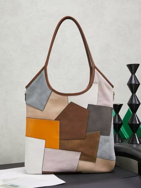 10A High-Quality Luxury Designer New Women's Patchwork Leather Tote Fashion Casual Handbag