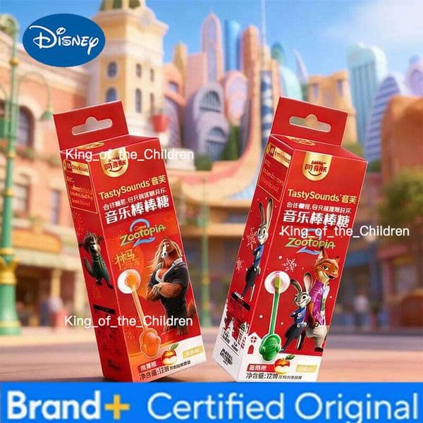 Disney Zootopia 2 Sugar-Free Anime Figure Music Lollipop Voice Candy Sings Fun Healthy Snack Kids Perfect Birthday Holiday Gifts H2602051