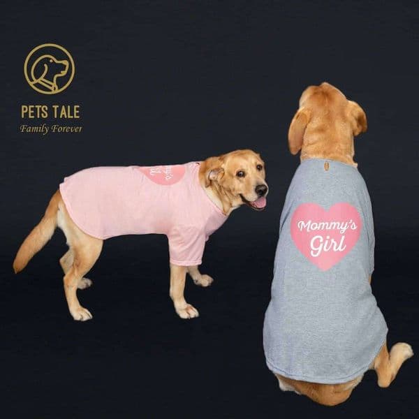 Doggy's Cute 'Mommy's Girl' Print Short Sleeve Tee with Harness/Leash Hole Detail - Choose from Two Colors 26Y0205