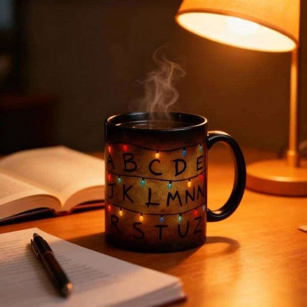 MJHG Stranger Xmas Lights 11oz Thermochromic Mug, Temperature Heat Sensitive SThings Christmas Light Cup, for Coffee & Milk Tea 26W0204