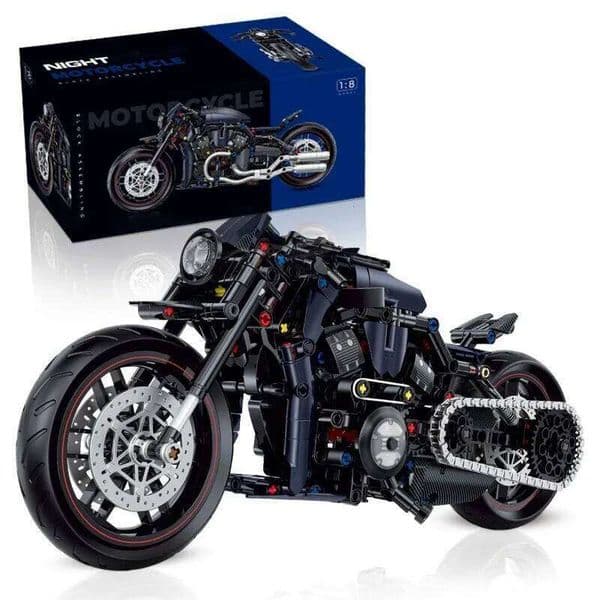 New 1:8 Night Racer Motorbike Building Blocks Sets MOC Bricks Motorcycle Model Christmas Gifts for Boys Kids Children 623pcs 26Y0205