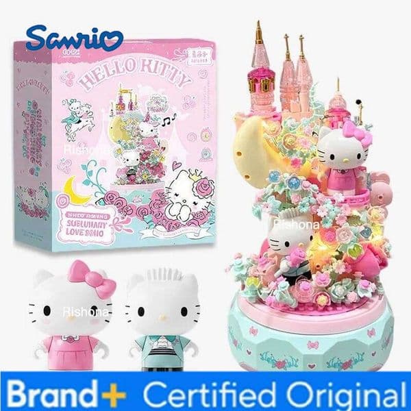 Sanrio Wonder Moon Music HelloKitty Assembly Rotating Octopath Puzzle Toy Girl Exquisite Gift Box H260205