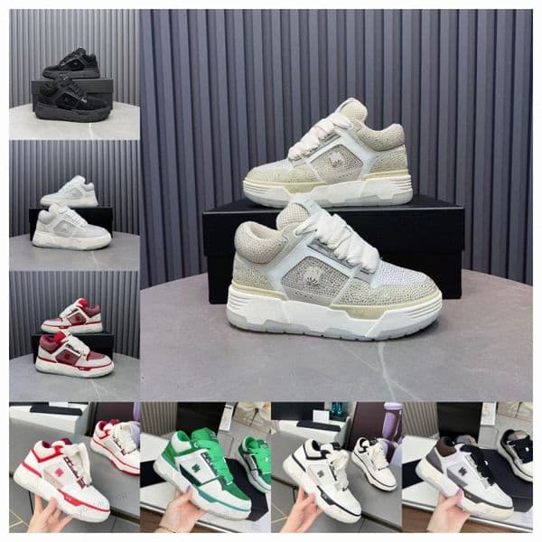 Top quality men women Designer MA-1 sneakers Inlaid crystal genuine leather fashion casual shoes thick sole platform luxnuy shoes comfortable Thick co 75AK#
