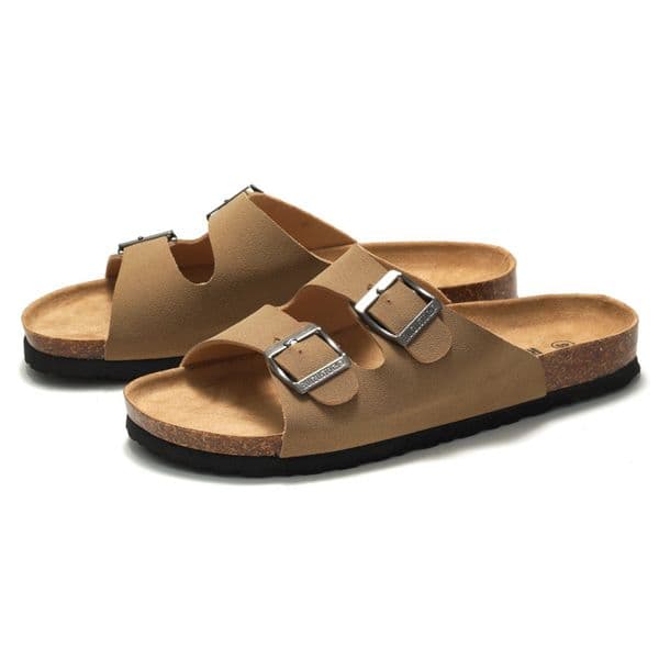 RUIZUSTOCK Free delivery Slippers fashionable and simple casual cork slippers with double button sandals