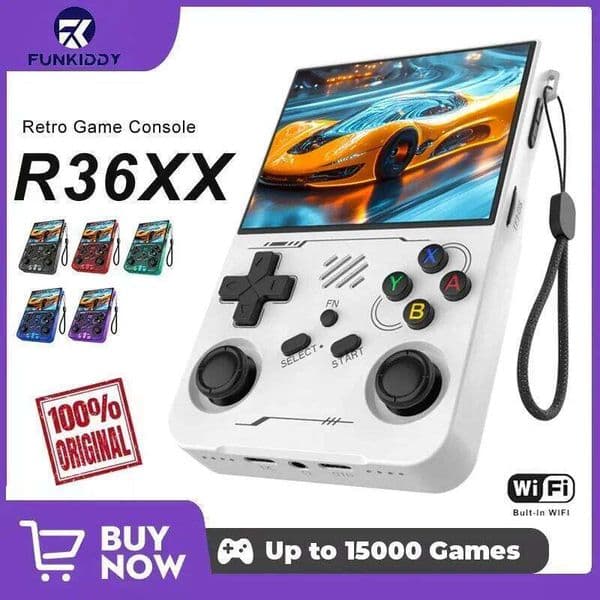FUNKIDDY R36XX Console ARKOS built-In WIFI Retro Video Consolas 3.5Inch IPS Handheld Game Players Linux 64G/128G NEW H260205