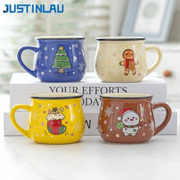 150ML Ceramic Christmas Mugs Cartoon Santa Style Cute Elk Snowman Mousse Cup for Office Home Breakfast Milk Mug Kids Xmas Gifts 260128