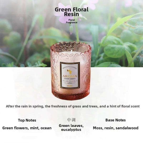 Lace Embossed Soy Wax Scented Candle Smokeless Essential Oil Fragrance Home Gift Handcrafted Gardenia Beauty Cylindrical Glass H260205
